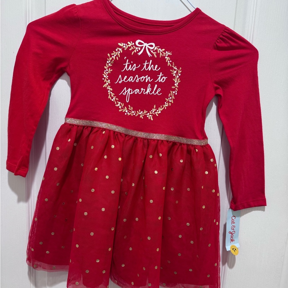 Cat & Jack Holiday Dress- size XS (4/5)